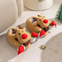Warm Christmas Reindeer Slippers - Rudolf