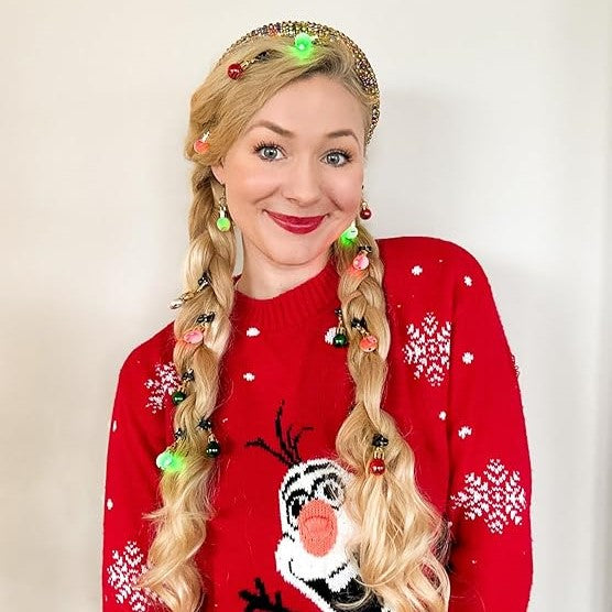 16-Piece Lighted Christmas Hair Accessories - TwinkleTresses