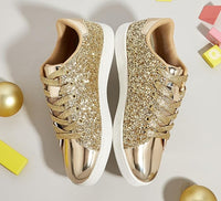 Sparkling Lace-Up Fashion Women's Sneakers - Xenia