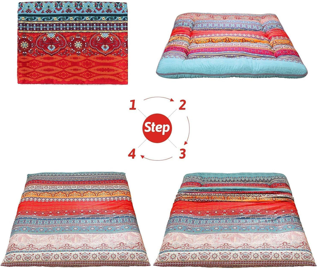 Vouwbare Japanse Futon Vloermatras met Geheugenschuimondersteuning – Arivon