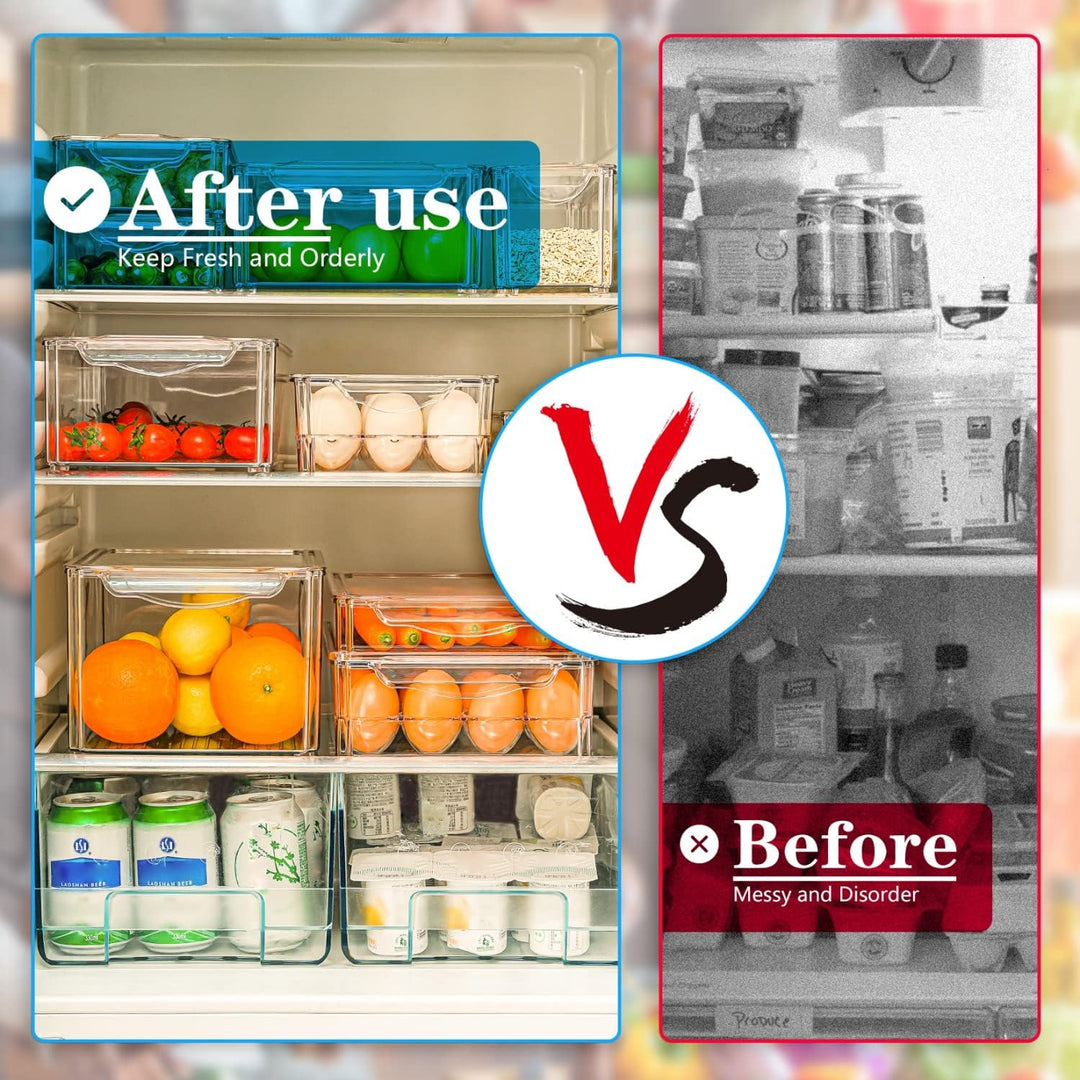 Stackable Refrigerator Organizer Set of 10 - FridgeMaster