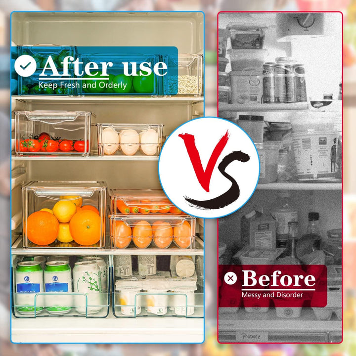Stackable Refrigerator Organizer Set of 10 - FridgeMaster