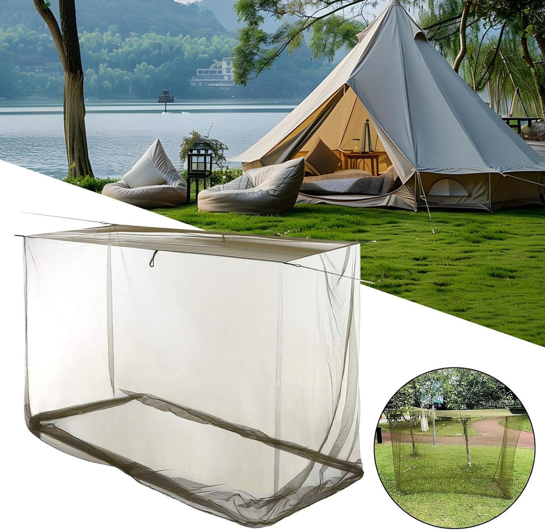 Toldo rectangular de malla antimosquitos de madera para exterior - Ventora