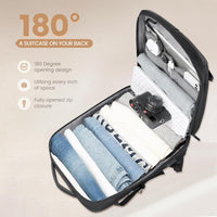 40L Uitbreidbare Waterdichte Reisrugzak met USB-poort & 17” Laptopvak – AirVoyage