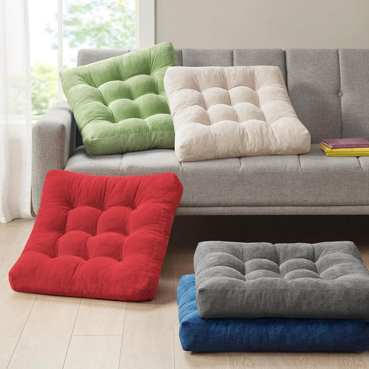 Set of 2 Meditation Cushions - Large Tufted Corduroy Cushions