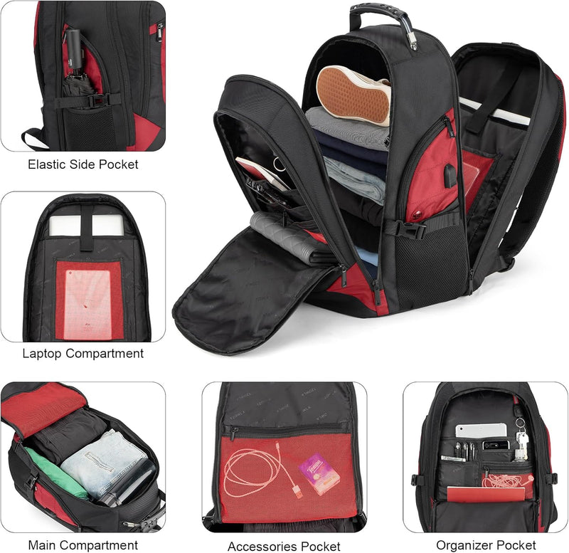 Waterdichte Anti-Diefstal Laptop- & Reisrugzak met USB-poort – 17,3"