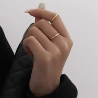 Gold-Plated Sterling Silver Ring with Zirconia - Aurora