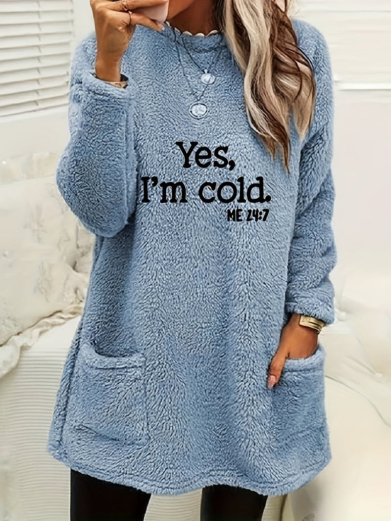 Comfortable Fleece Sweatshirt with Print - Luna