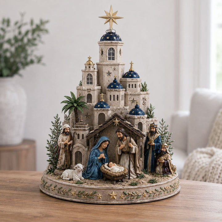 Bethlehem Nativity Church Tower with Light-Up Feature 4