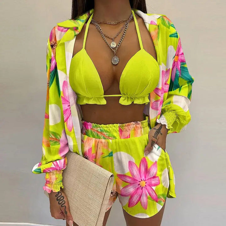 Stijlvolle 3-delige zomeroutfit voor strand en zwembad - TropenGlow