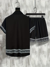 Tweedelige Boho Zomer Set Heren Shirt en Shorts Casual - Malik