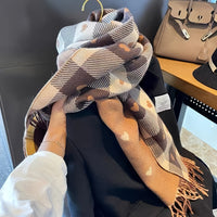 Plaid Women's Polyester Scarf for Autumn & Winter – Aurelie