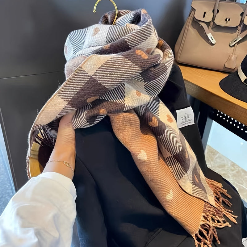 Plaid Women's Polyester Scarf for Autumn & Winter – Aurelie