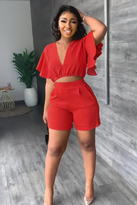 Trendy summer set with pleated design - Marlene
