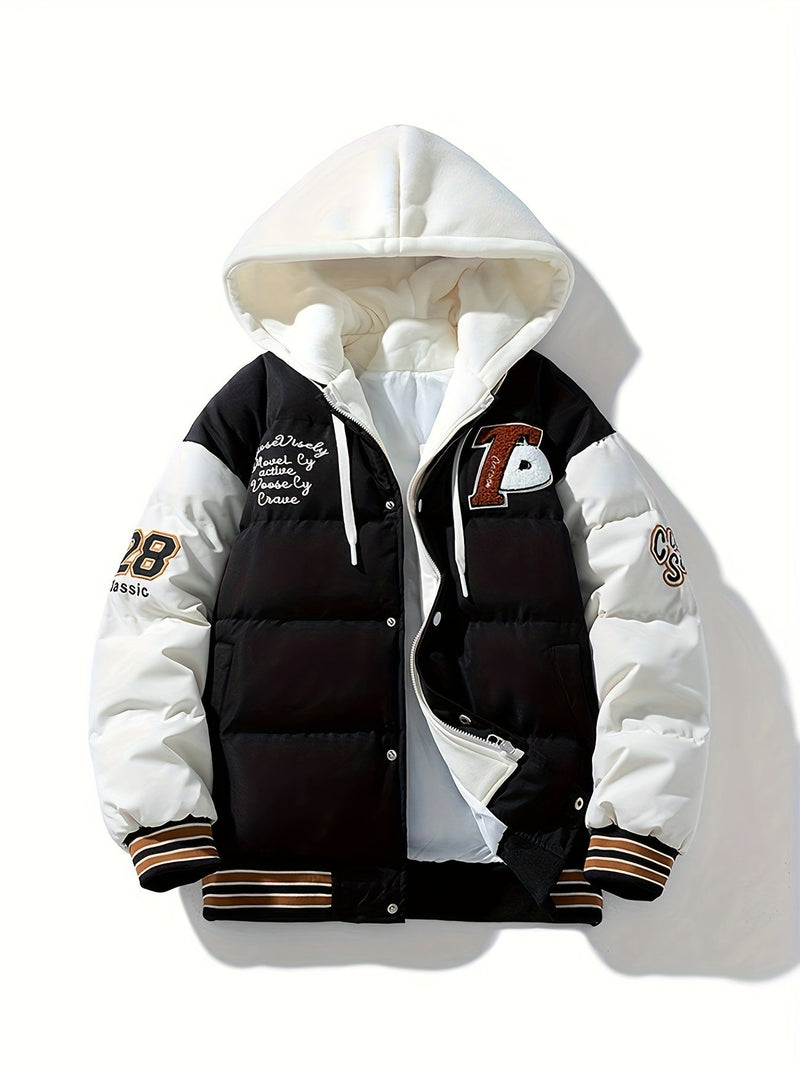 Warm Men's Puffer Jacket with Hood - Emmett
