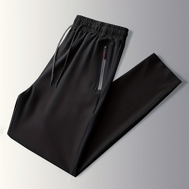 Solid Jogging Pants with Zipper Details - Milan