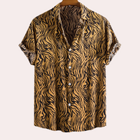 Trendy Tiger Print Shirt with Button Closure - Oscar