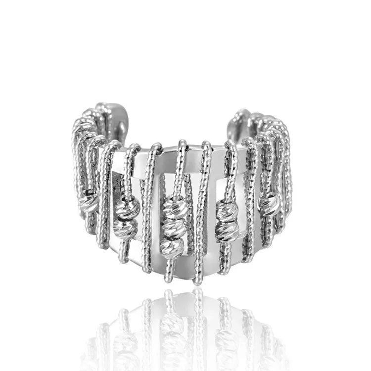 Stylish Openwork Pearl Ring - Alina