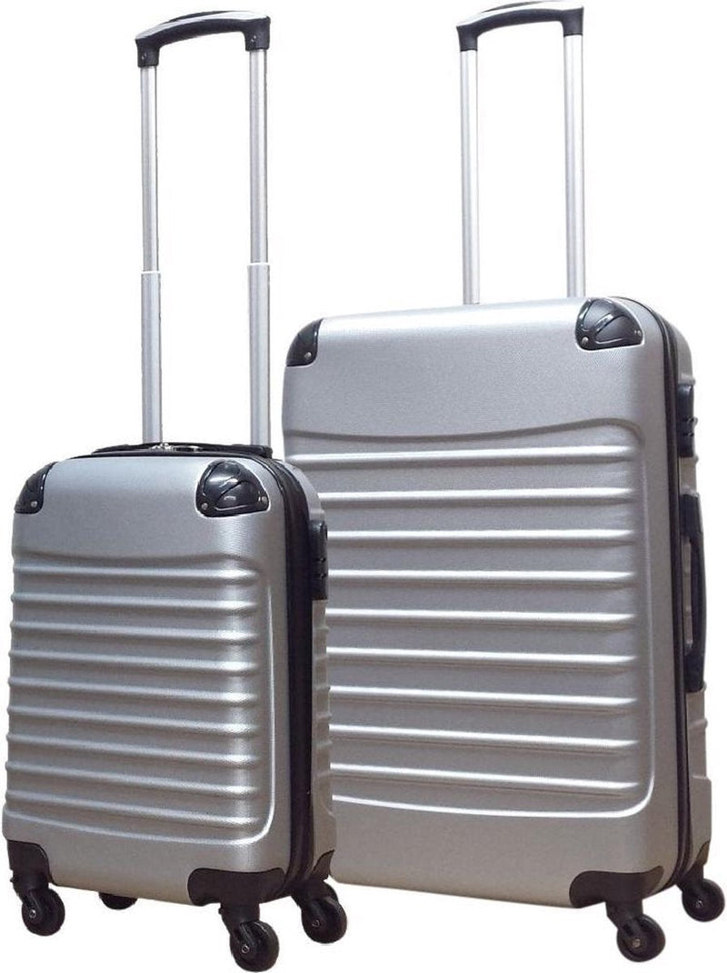 2-częściowy zestaw walizek hardshell – Milano srebrny