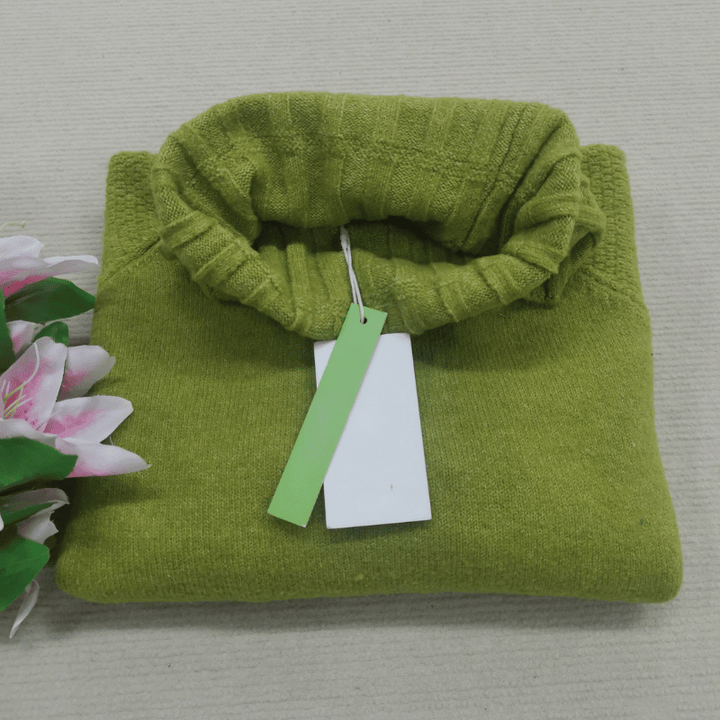 Grasgroene Oversized Gebreide Damescoltrui - Nora