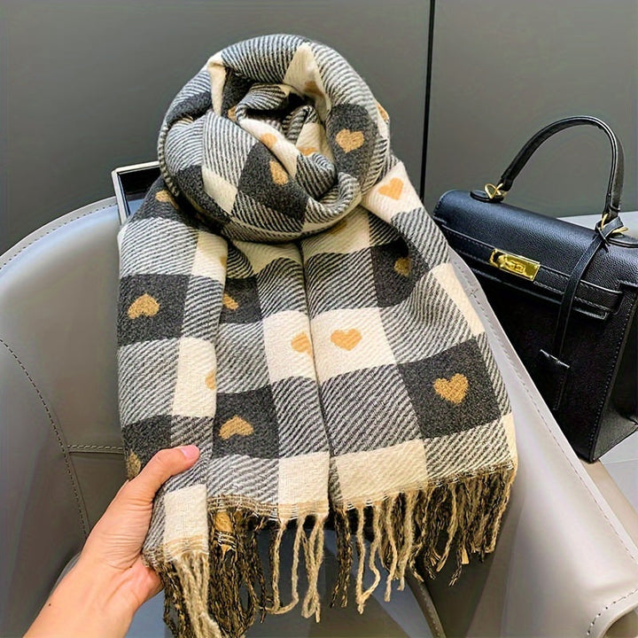 Plaid Women's Polyester Scarf for Autumn & Winter – Aurelie