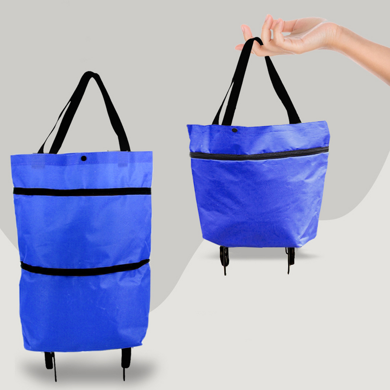 2-in-1 Convertible Shopping Bag with Wheels - CarryFlex