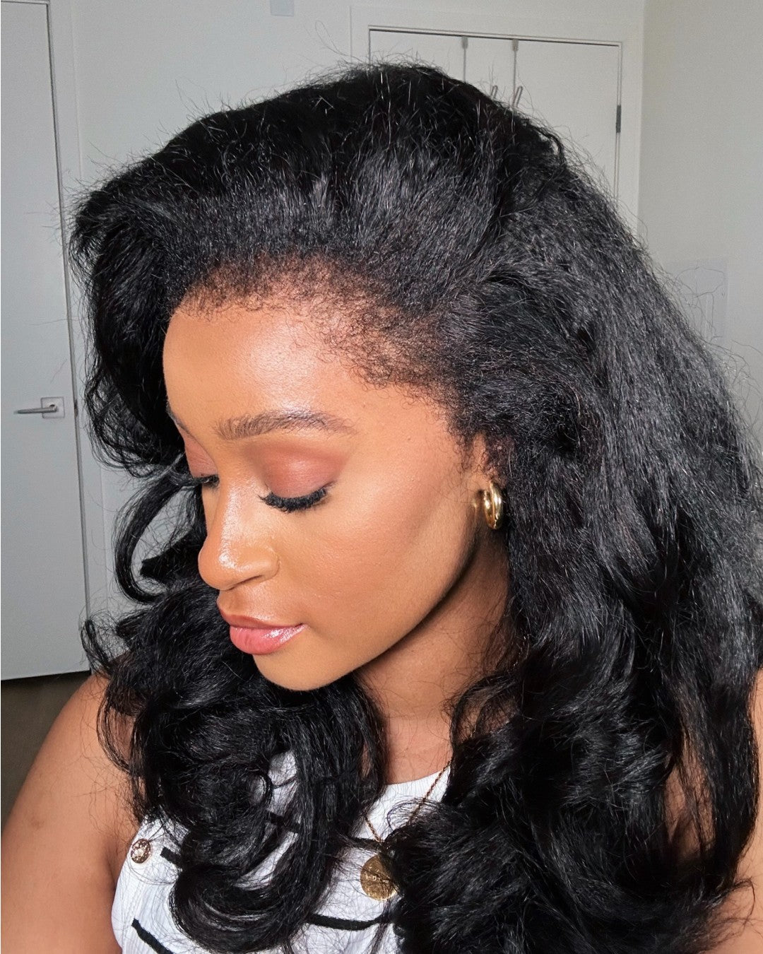 Black HD Lace Wig with Body Wave & Curly Edges – Amara