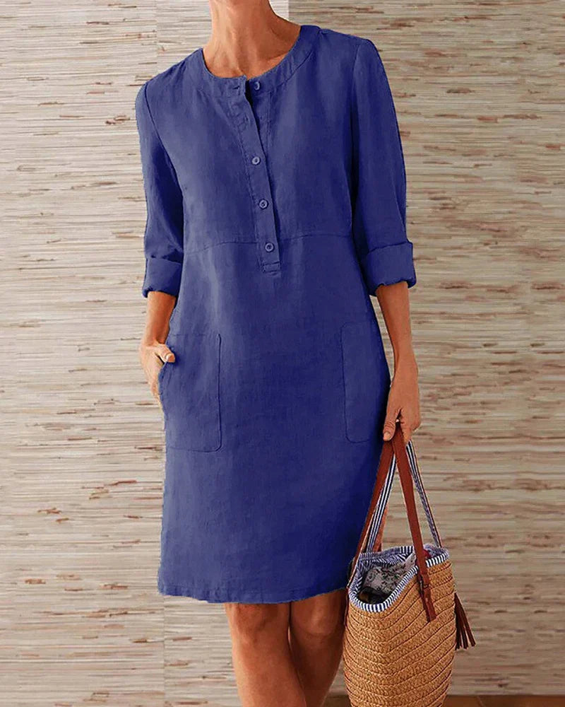 Trendy Summer Dress with Button Closure – Allegra