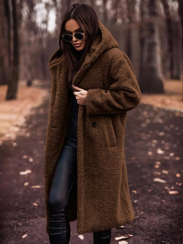 Women's trench coat with belt & double button closure – Clara