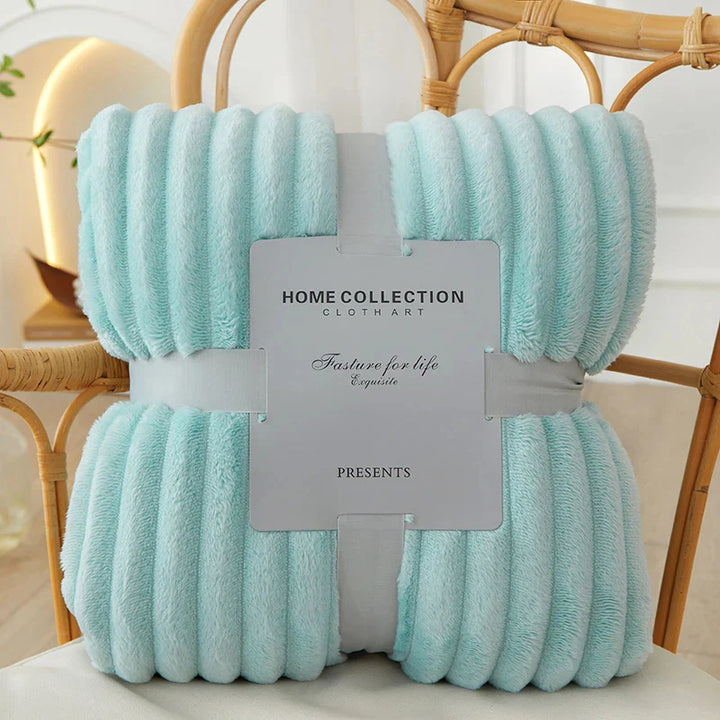 Wide Striped Flannel Fleece Blanket - CozyStripe