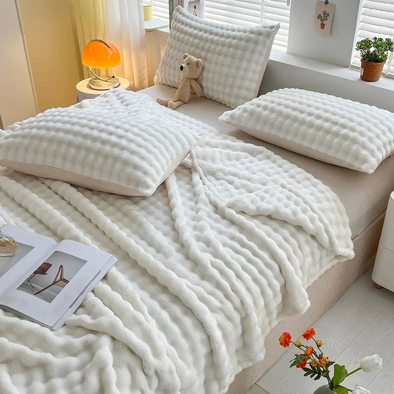 Luxe Bubbeltextuur Fleece Deken - BubbleNest