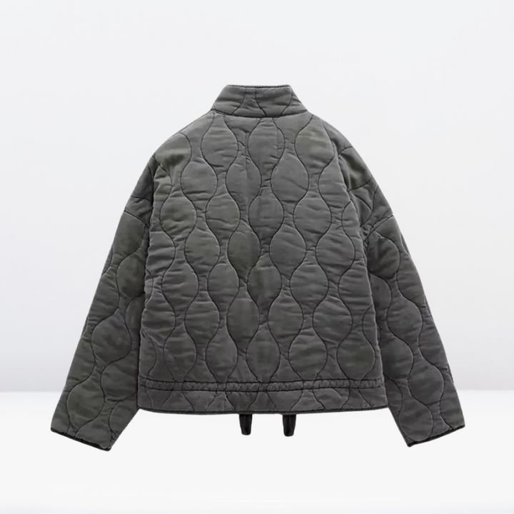 Padded Women's Jacket with Drawstring and Zipper – Lorena