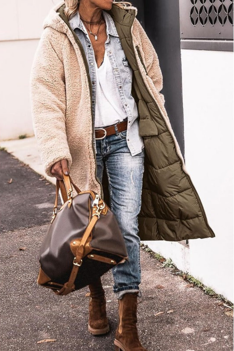 Trendy Reversible Women's Winter Coat - Sofia