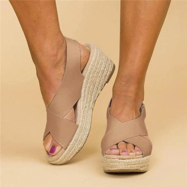 Komfortowe ortopedyczne espadryle na koturnie - Clara