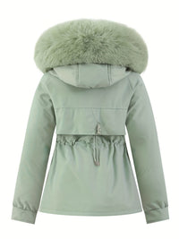 Women's Winter Coat with Removable Fur Hood - Noëlle