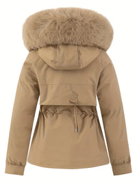 Women's Winter Coat with Removable Fur Hood - Noëlle