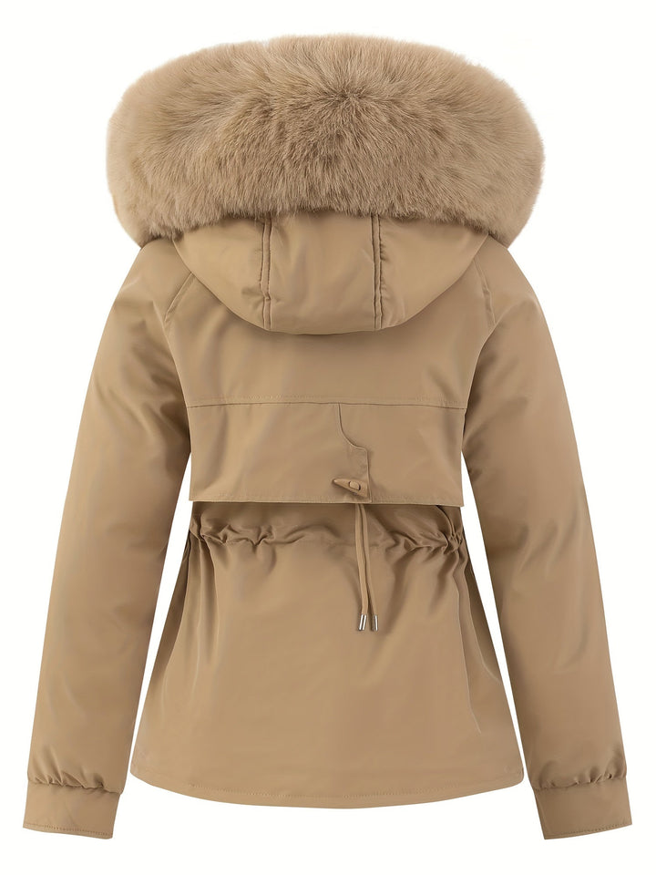 Women's Winter Coat with Removable Fur Hood - Noëlle