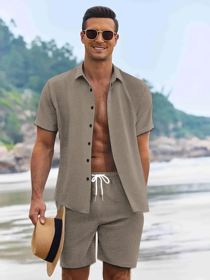 Fashionable Khaki Men's Summer Set – Dario