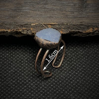Naturalny surowy pierścionek z kamieniami urodzinowymi - Selina
