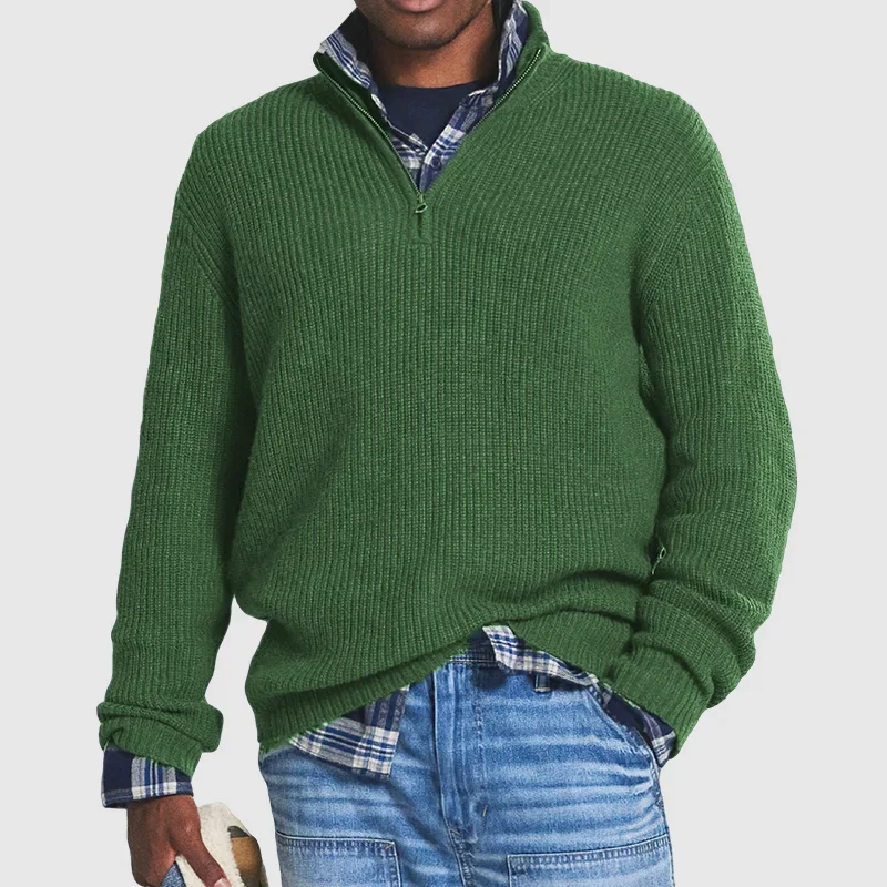 Casual Men's Sweater with Zipper - Max