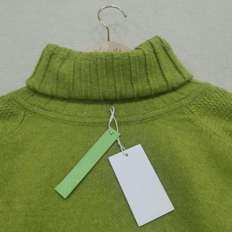 Grasgroene Oversized Gebreide Damescoltrui - Nora