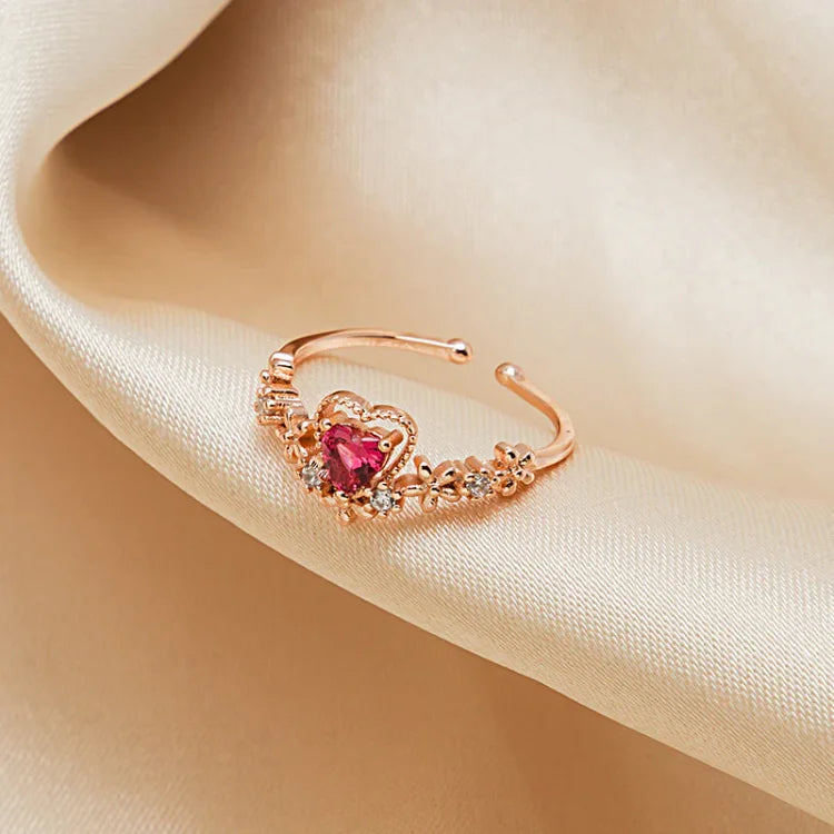 Red Crystal Love Ring - Scarlett