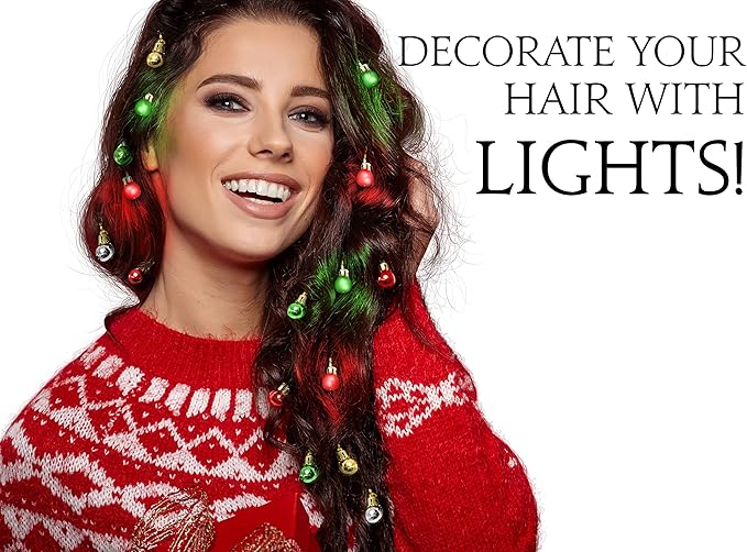 16-Piece Lighted Christmas Hair Accessories - TwinkleTresses
