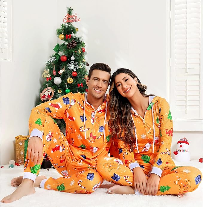 Comfortabele Koppel Kerst Matching Onesie Pyjama's - SnuggleDuo