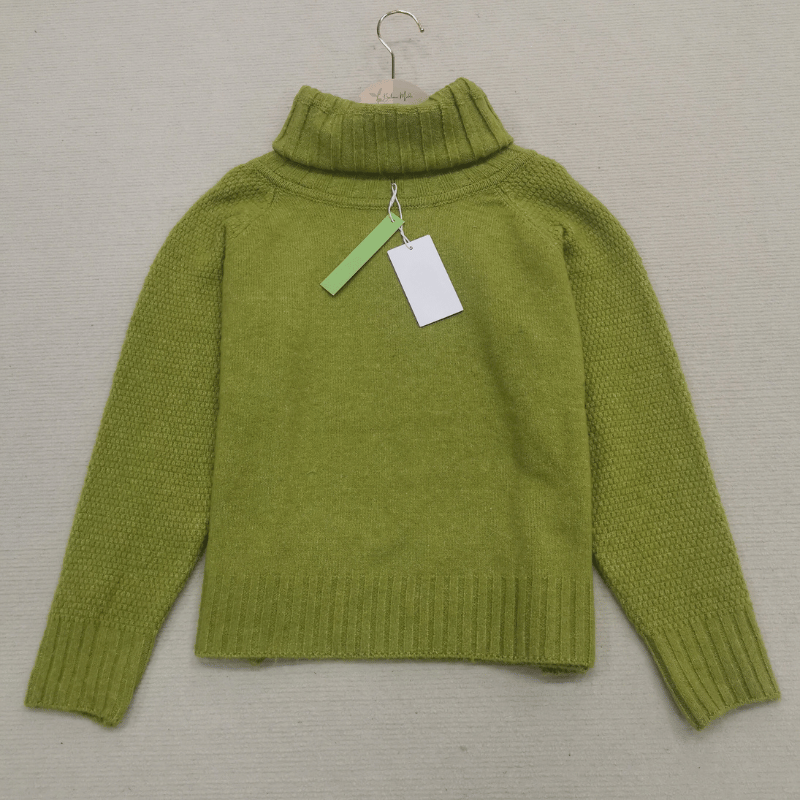 Grasgroene Oversized Gebreide Damescoltrui - Nora