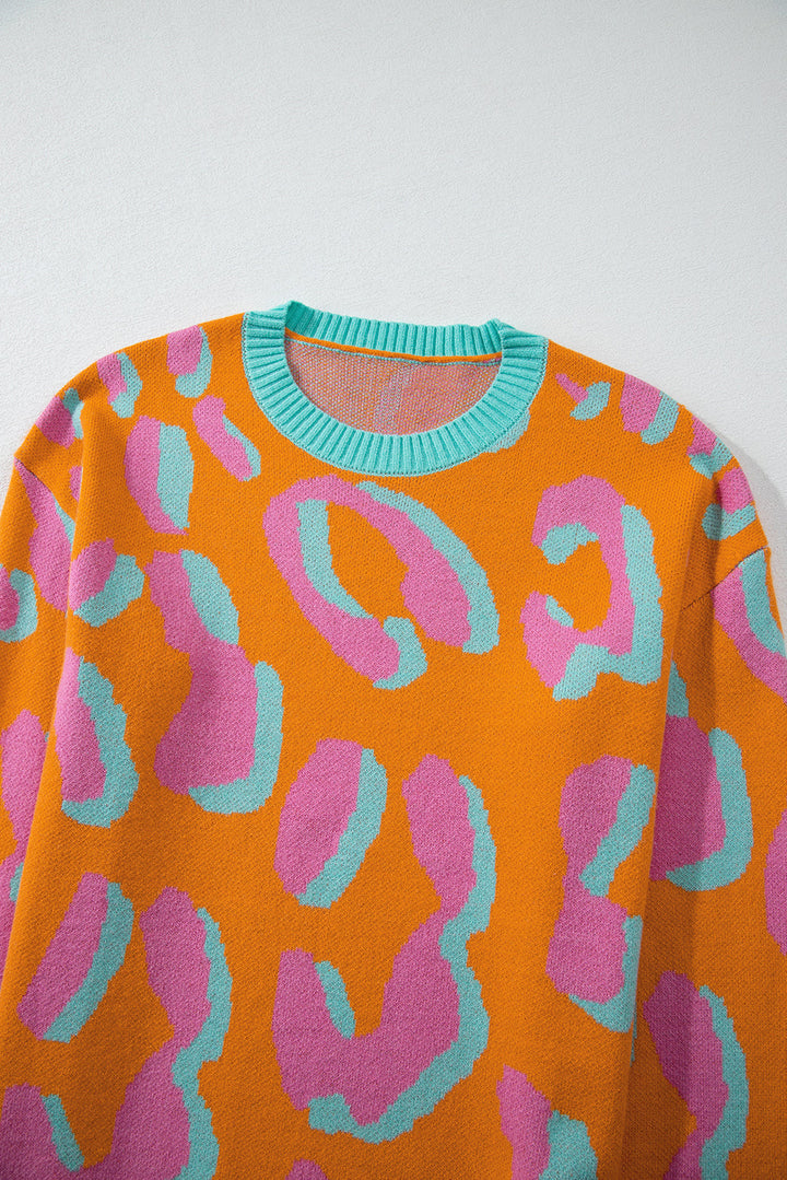 Damestrui Met Colorblock Luipaardprint En Ronde Hals – Liora
