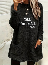 Comfortable Fleece Sweatshirt with Print - Luna