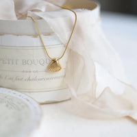 Gold Saint James Shell Flower Necklace - Lila