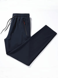 Solid Jogging Pants with Zipper Details - Milan