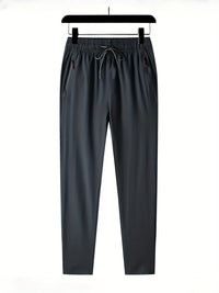 Solid Jogging Pants with Zipper Details - Milan